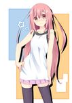  casual hayate_no_gotoku! highres katsura_hinagiku long_hair pink_eyes pink_hair solo thighhighs tunamayochan zettai_ryouiki 