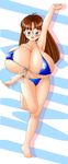  amanatsu_ikumi blush breasts cleavage gigantic_breasts glasses highres huge_breasts nipples rd swimsuit unaligned_breasts 