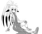  character_request fingerless_gloves gloves hairan long_hair monochrome pony_tail ponytail zipper 