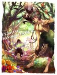  2boys :q bad_id bad_pixiv_id barefoot copyright_request dirty_feet feet food forest highres japanese_clothes multiple_boys mushroom nature oooocha tongue tongue_out 