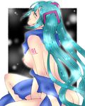  aqua_hair bad_id bad_pixiv_id blue_scarf breasts closed_eyes hatsune_miku long_hair medium_breasts misato_(mi_to) naked_scarf nipples nude scarf solo twintails very_long_hair vocaloid 