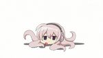  bored candy food headphones lollipop non-web_source octopus parody pink_hair purple_eyes screencap simple_background solo takoluka tantei_opera_milky_holmes tentacles tooyama_saku 