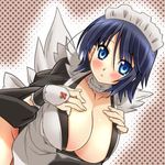  1girl black_hair blue_eyes breasts iroha iroha_(samurai_spirits) maid samurai_shodown samurai_spirits short_hair snk 