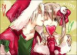  christmas katsura_miya kiss lowres maka_albarn soul_eater soul_eater_(character) 