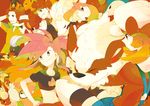  :3 afro arcanine asuna_(pokemon) brown_hair brown_ribbon camerupt charizard facial_hair flareon gen_1_pokemon gen_2_pokemon gen_3_pokemon gen_5_pokemon grin hagiko haruka_(pokemon) hat hat_ribbon houndoom katsura_(pokemon) kotone_(pokemon) magmar midriff multiple_girls mustache navel ninetales numel ooba_(pokemon) pansear pod_(pokemon) pokemon pokemon_(creature) pokemon_(game) pokemon_bw pokemon_dppt pokemon_hgss pokemon_rse ponytail red_hair ribbon smile sunglasses tepig tyranitar 