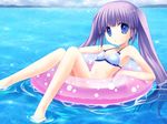  afloat bad_id bad_pixiv_id bikini_top blue_eyes copyright_request innertube long_hair purple_hair saka solo swimsuit twintails water 