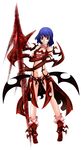  alternate_costume aoshima bare_shoulders female full_body highres polearm red_eyes remilia_scarlet short_hair simple_background solo spear spear_the_gungnir touhou weapon white_background wings 