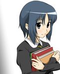  blue_eyes blue_hair blush book carrying minami-ke sanya_(iposi) short_hair smile solo yoshino_(minami-ke) 