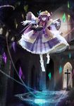  bad_id bad_pixiv_id book crescent cross floating hat long_hair magic_circle patchouli_knowledge purple_eyes purple_hair solo touhou xiaye 