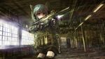  animal_ears aqua_eyes aqua_hair assault_rifle fingerless_gloves flashlight fn_scar gloves gun heterochromia highres holding holding_gun holding_weapon indoors laser_sight lm7_(op-center) military_operator original rifle short_hair skirt solo sunlight suppressor thighhighs trigger_discipline vertical_foregrip weapon zettai_ryouiki 