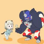  animal_ears artist_request beast_wars chibi crossover elma_leivonen flower maximal mecha optimus_primal pantyhose robot tail transformers what white_legwear world_witches_series 