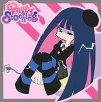  blush covering panty_&amp;_stocking_with_garterbelt school_uniform stocking_(character) stocking_(psg) vibrator wink 