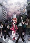  bad_id bad_pixiv_id brown_hair controller crosswalk ech engrish game_controller highres looking_back original pantyhose pink_legwear purple_eyes ranguage real_world_location shibuya_(tokyo) shibuya_109 solo_focus striped striped_legwear tokyo_(city) twintails 