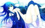  amafuki_setsuka blue_hair blush breasts green_eyes hanafubuki highres japanese_clothes kimono legs long_hair lying no_panties sakurazawa_izumi small_breasts solo tabi wallpaper 