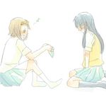  akiyama_mio blush k-on! lowres minarei multiple_girls panties school_uniform tainaka_ritsu underwear 