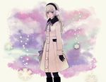  boots braid coat earmuffs gloves long_hair pantyhose ponytail sekka_yufu silver_eyes silver_hair solo utau yurari_(co10rs) 