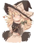  :&lt; bad_id bad_pixiv_id bow face gloves hat heart kirisame_marisa pig_ggul sketch solo touhou witch_hat 
