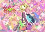  aqua_hair bad_id bad_pixiv_id blonde_hair eager_believer_(vocaloid) guitar hair_ornament hair_ribbon hairclip instrument kagamine_rin konayama_kata ribbon short_hair sitting skirt solo thighhighs vocaloid zettai_ryouiki 