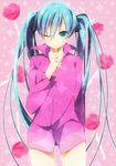  aqua_eyes bad_id bad_pixiv_id blue_hair candy food hatsune_miku lollipop long_hair one_eye_closed panda_(pandadesu) solo twintails very_long_hair vocaloid 