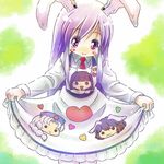  animal_ears apron bunny_ears heart houraisan_kaguya inaba_tewi opengear purple_hair reisen_udongein_inaba smile solo touhou yagokoro_eirin 