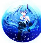  bad_id bad_pixiv_id blue_eyes blue_hair detached_sleeves hatsune_miku long_hair nakatanbo necktie solo thighhighs twintails underwater vocaloid 