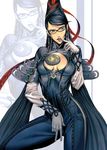  :p bayonetta bayonetta_(character) black_eyes black_hair blue_eyes bodysuit breasts cleavage cleavage_cutout elbow_gloves glasses gloves homare_(fool's_art) long_hair medium_breasts mole mole_under_mouth solo tongue tongue_out very_long_hair 