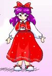  hakurei_reimu hakurei_reimu_(pc-98) long_hair lowres oota_jun'ya purple_eyes purple_hair solo spoilers touhou touhou_(pc-98) 