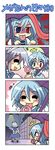  2girls 4koma =_= blue_eyes blush candy colonel_aki comic food heterochromia izayoi_sakuya lollipop multiple_girls o_o red_eyes silent_comic surprised sweatdrop tatara_kogasa tongue touhou translated 