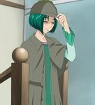  akimoto_komachi closed_eyes coat cosplay deerstalker green_hair hat jpeg_artifacts parody precure screencap sherlock_holmes short_hair solo stitched the_adventures_of_sherlock_holmes third-party_edit yes!_precure_5 