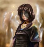  black_hair cape choker demon&#039;s_souls demon's_souls dress female from_software guu_fool jewelry long_hair maiden_in_black necklace solo souls_(from_software) 