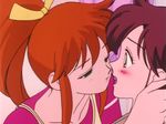  bishoujo_senshi_sailor_moon blush brown_hair cap furuhata_unazuki kino_makoto kiss ponytail red_hair yuri 