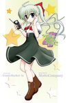  einhart_stratos flipper green_hair hair_ribbon heterochromia long_hair lyrical_nanoha mahou_shoujo_lyrical_nanoha_vivid radio ribbon school_uniform skirt solo st._hilde_academy_of_magic_uniform twintails 