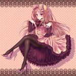  axis_powers_hetalia bad_id bad_pixiv_id belarus_(hetalia) black_legwear blush bow brown_hair crossed_legs dress hair_bow high_heels legs long_hair pantyhose purple_eyes shoes siempre sitting solo very_long_hair 