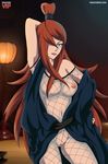  breasts fishnets long_hair naruto pussy solo terumi_mei 