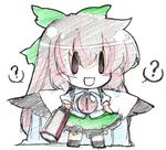  ? arm_cannon blush_stickers bow cape chibi green_bow hair_bow oka_(bananashoe) reiuji_utsuho sketch solo third_eye touhou traditional_media weapon wings 