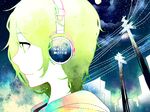  bad_id bad_pixiv_id cityscape headphones moon original power_lines solo sorakura_shikiji 