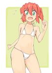  bikini flat_chest green_eyes honky kobayakawa_yutaka lucky_star micro_bikini red_hair short_hair solo swimsuit twintails 