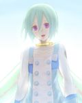  amewarashi-1 aqua_hair bad_id bad_pixiv_id choker collarbone eureka eureka_seven eureka_seven_(series) open_mouth purple_eyes short_hair smile solo wings 