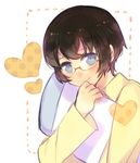  brown_hair glasses grey_eyes kotono ore_no_imouto_ga_konna_ni_kawaii_wake_ga_nai pajamas pillow pillow_hug short_hair solo tamura_manami 