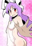  animal_ears ass bad_id bad_pixiv_id blush breasts bunny_ears covering embarrassed hands long_hair nude nude_cover pura purple_hair red_eyes reisen_udongein_inaba sideboob small_breasts solo touhou towel 