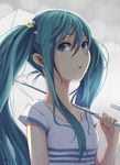  aqua_hair ataru_(ataru_squall) blue_eyes hatsune_miku long_hair rain solo twintails umbrella vocaloid 