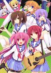  :d :q ? acoustic_guitar angel_beats! anger_vein ankle_lace-up bunny chibi cross-laced_footwear fang fuyuichi guitar hisako_(angel_beats!) instrument irie_(angel_beats!) iwasawa kneehighs loafers mahjong mahjong_tile microphone multiple_girls musical_note one_eye_closed open_mouth ponytail school_uniform sekine serafuku shiina_(angel_beats!) shoes sleeves_rolled_up smile stuffed_animal stuffed_toy tenshi_(angel_beats!) thigh_strap thighhighs tongue tongue_out twintails two_side_up v white_legwear yui_(angel_beats!) yuri_(angel_beats!) yusa_(angel_beats!) 