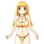  bad_id bad_pixiv_id bikini blonde_hair breasts cleavage coco_(mermaid_melody_pichi_pichi_pitch) jewelry large_breasts long_hair mermaid_melody_pichi_pichi_pitch miru necklace solo swimsuit yellow_eyes 