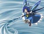  alternate_element belt blue_eyes blue_hair breasts cirno cleavage kamen_rider kamen_rider_den-o kamen_rider_den-o_(series) key mizu_cirno small_breasts solo tamuhi touhou wings 