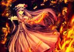  bad_id bad_pixiv_id book crescent fire hat long_hair patchouli_knowledge purple_eyes purple_hair qin solo touhou 