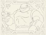  2019 3_fingers alien bracelet clothed clothing disney gantu holding_object holding_weapon jewelry lilo_and_stitch line_art muscular plasma_blaster plasma_gun ranged_weapon rcbrock signature solo uniform weapon 