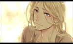  axis_powers_hetalia blond_hair blonde_hair blue_eyes facial_hair france_(hetalia) gradient gradient_background long_hair male male_focus solo stubble tears 