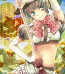  bad_id bad_pixiv_id broom green_eyes hands hat midriff original shabon_(smilebox1) silver_hair solo 