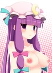  bad_id bad_pixiv_id breasts crescent hat large_breasts long_hair nase nipples nude oldschool patchouli_knowledge purple_eyes purple_hair solo touhou 