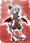  alternate_costume fangs image_sample md5_mismatch pixiv_sample pumpkin remilia_scarlet skull smile solo sonson_(eleven) sword touhou weapon wings 